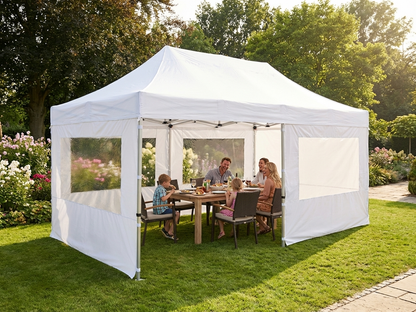 White pop-up gazebo with aluminium frame for outdoor events - view 3