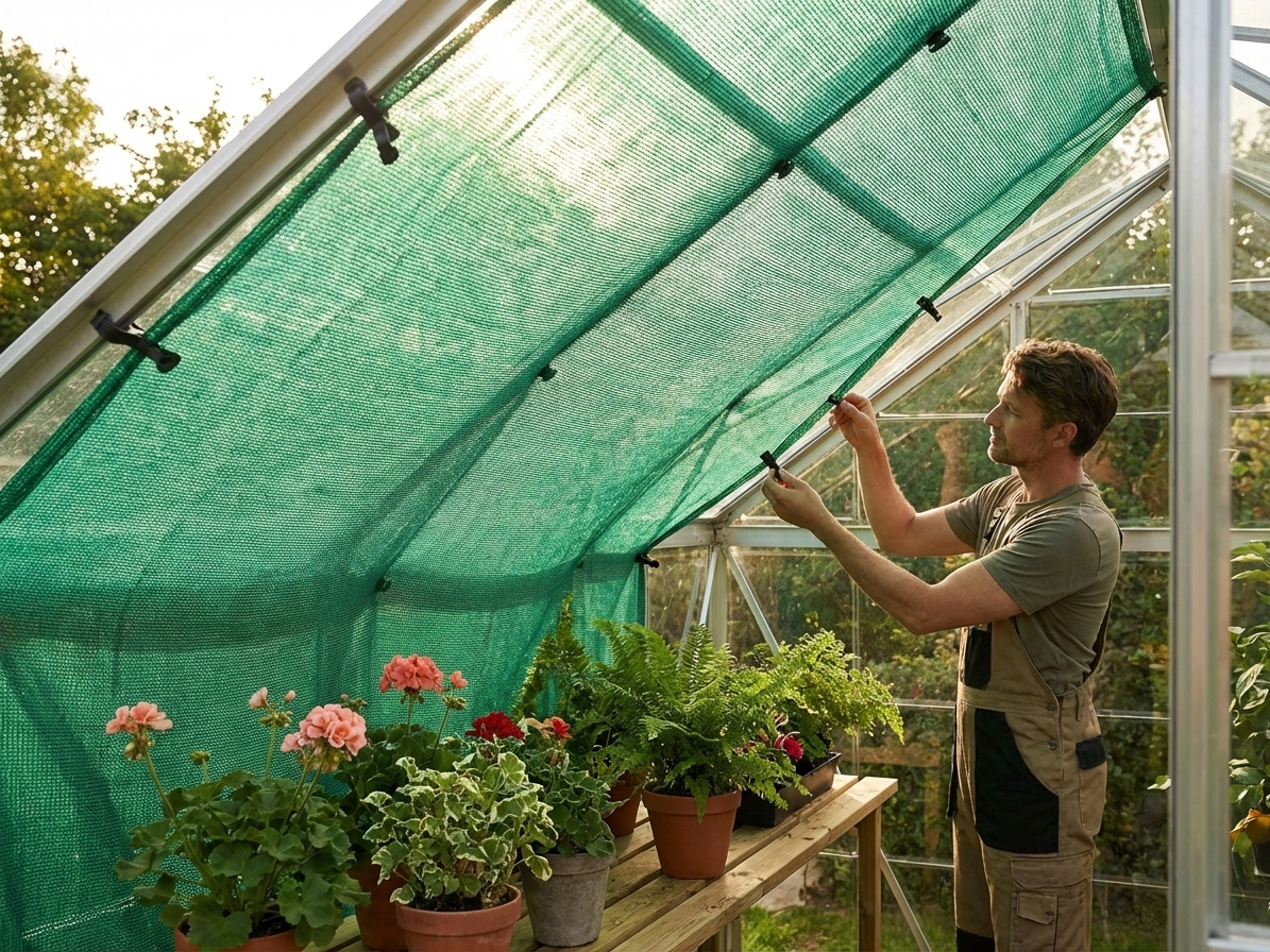 Greenhouse shade kit in green, UV-resistant PE material - view 3