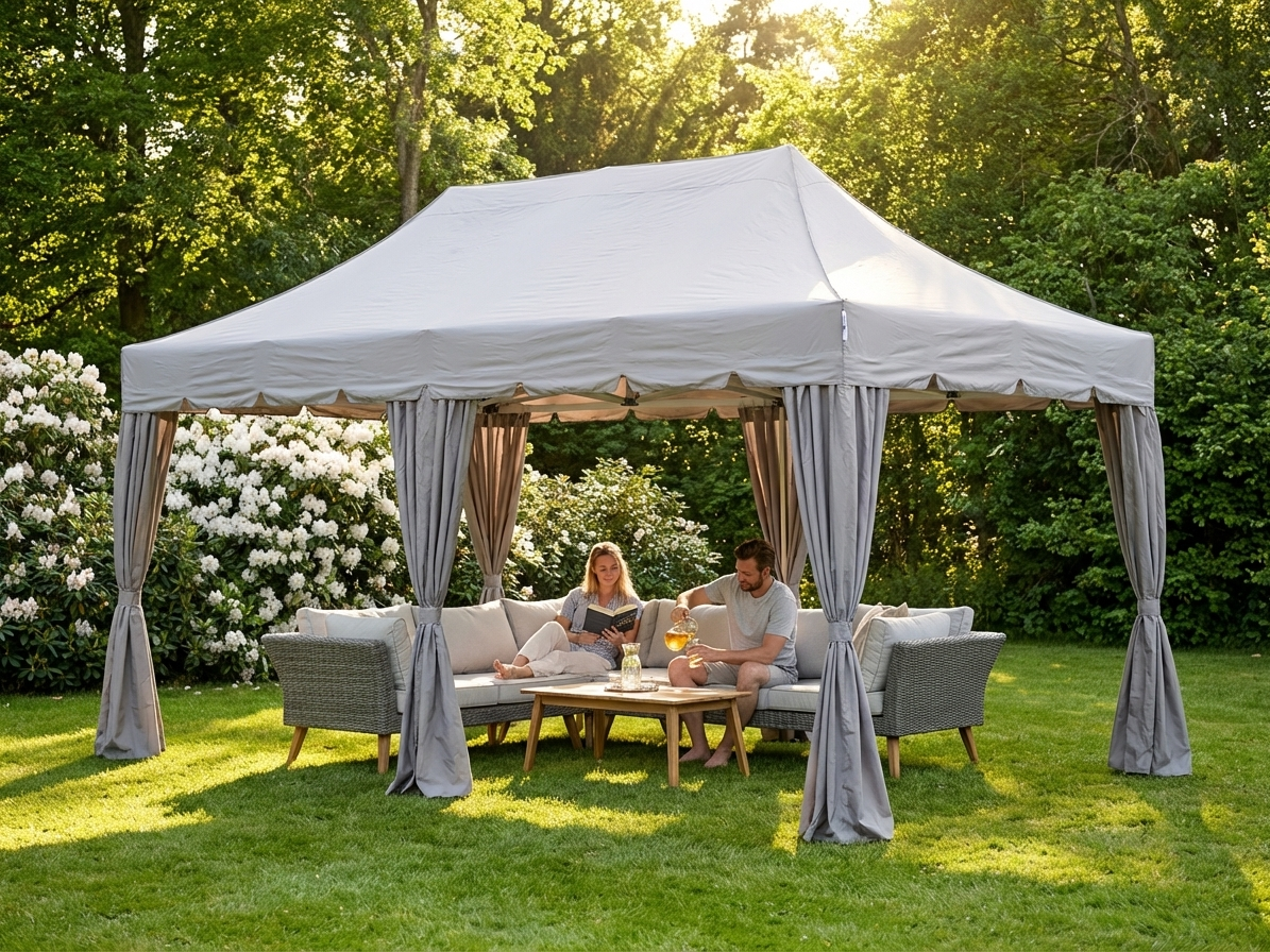 Pop up gazebo in latte colour with aluminium frame for outdoor events - product detail