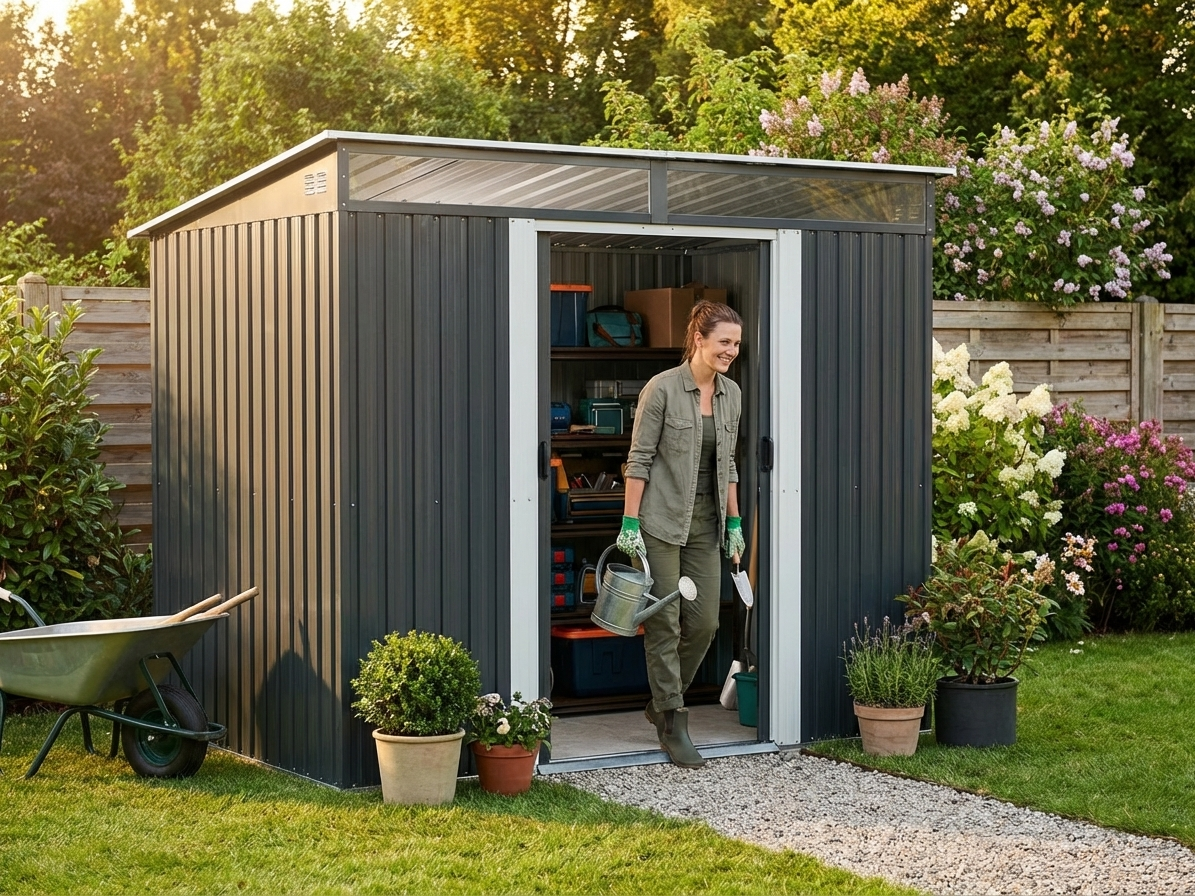Garden Shed 2.38x1.74x1.96m in Anthracite and White