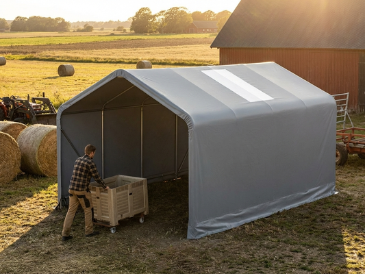 Storage Shelter Roof Cover 7x7m Grey PVC for Outdoor Use