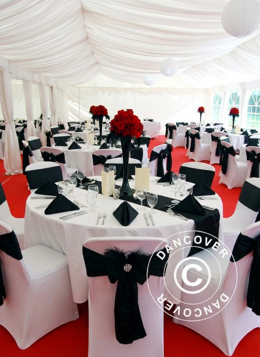 White marquee lining and leg curtain pack for 8x12m marquee, polyester