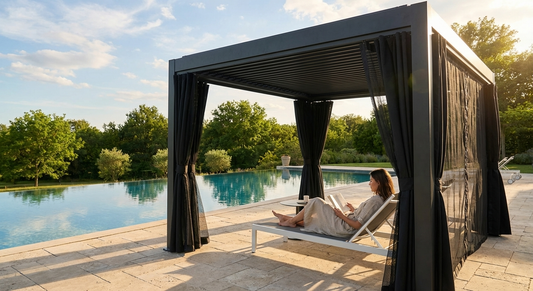 Black mosquito net and sidewalls for gazebo outdoor use - product detail