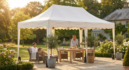 White gazebo roof cover 4x6m polyester with PVC for outdoor use - product detail