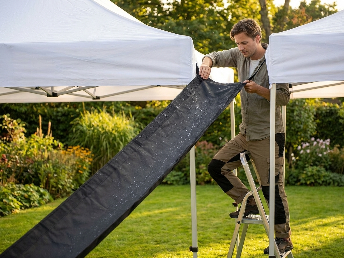 Black raingutter for FleXtents, 4 metres long - product detail