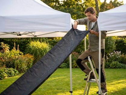 Black raingutter for FleXtents, 4 metres long - product detail