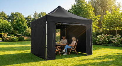 Pop up gazebo 4x4m black flame retardant outdoor use