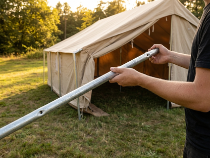 Galvanised steel storage tent pipe in silver, ideal for industrial use - view 3