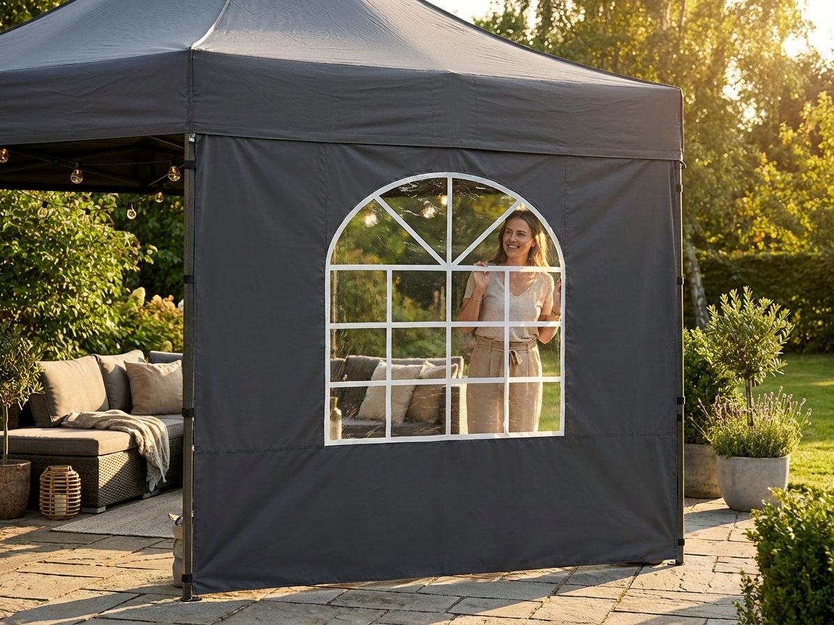 Dark grey marquee sidewall with PVC/Polyester material