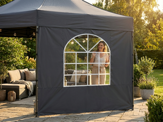 Dark grey marquee sidewall with PVC/Polyester material