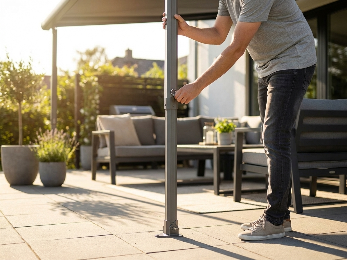 Aluminium corner leg adjustable 2.25/2.55m in silver - view 3