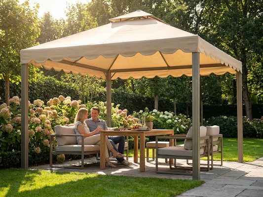 Sand coloured gazebo roof, 3x3 metres, for outdoor use - product detail