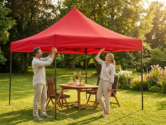 Red gazebo roof cover in 3x6m size for outdoor events