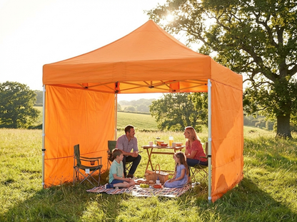 Orange pop up gazebo with aluminium frame for outdoor events - view 3