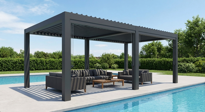 Bioclimatic Pergola Gazebo 3x4 m Black Aluminium - product detail