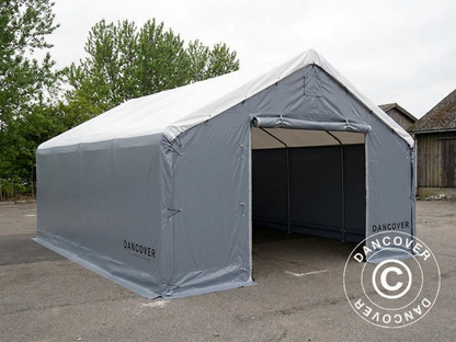PVC Storage Shelter 7x7m in White/Grey with Galvanised Steel Frame - product detail