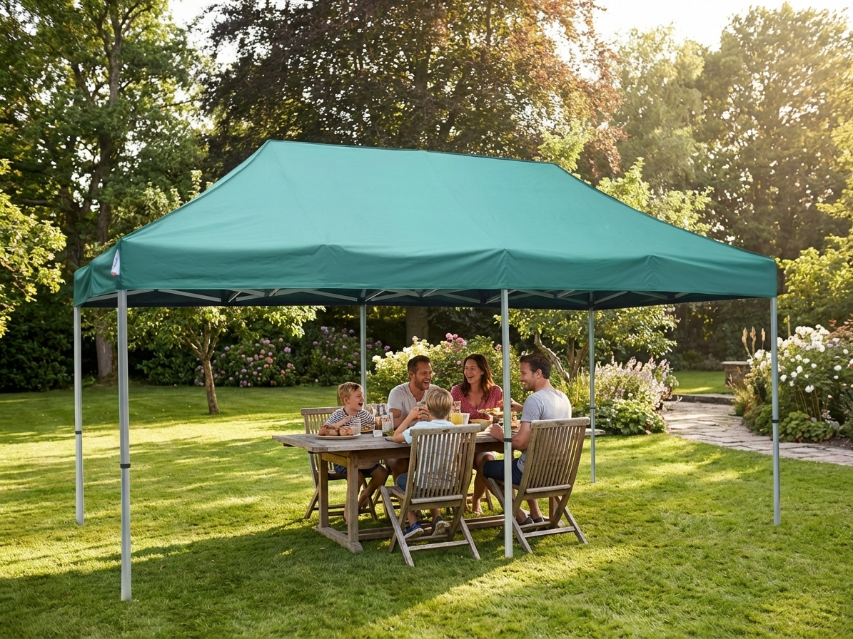 Pop up gazebo with aluminium frame in green for outdoor events - product detail