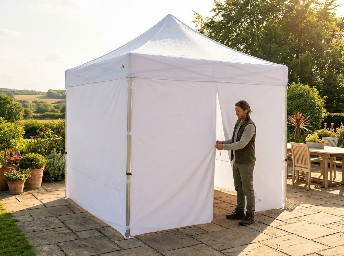 White gazebo sidewall kit 3x3m for outdoor events