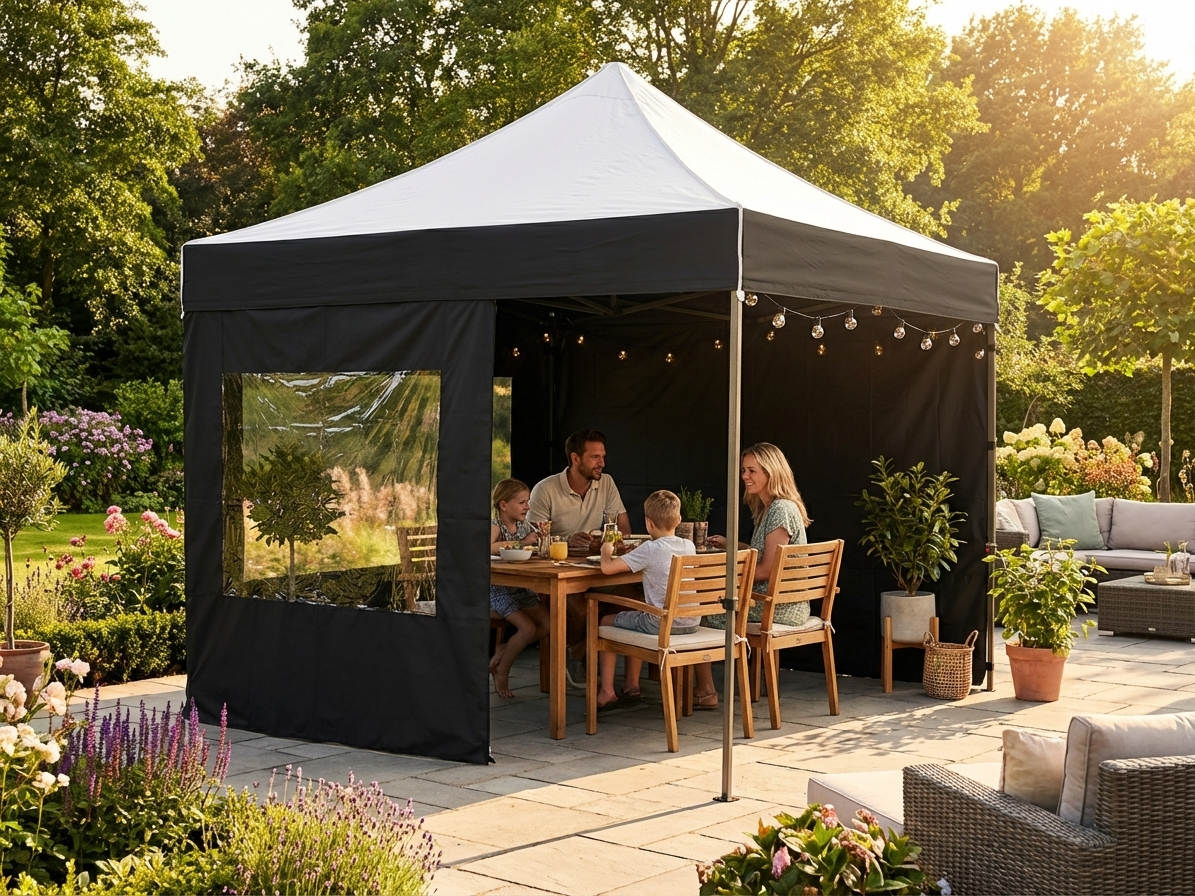 Black pop-up gazebo with aluminium frame for outdoor events - view 3