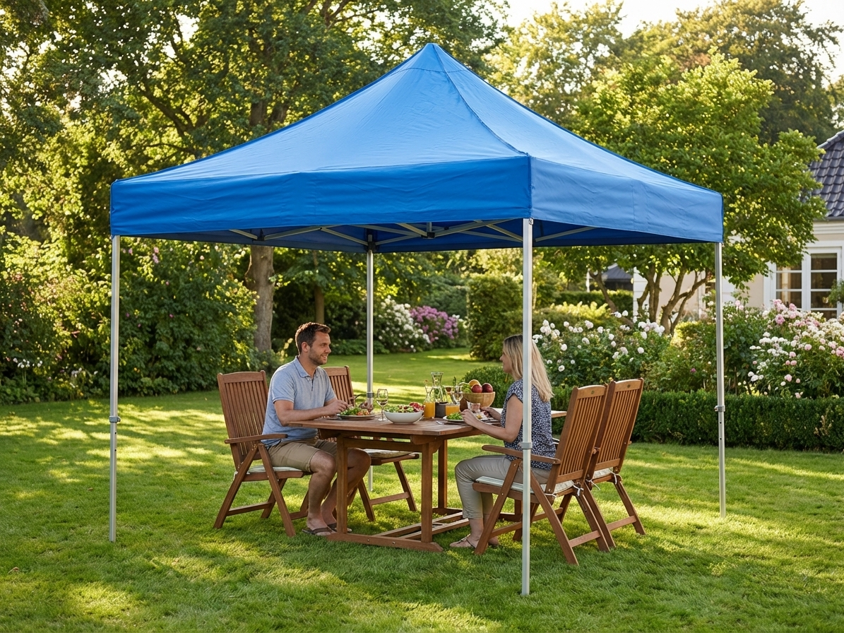 Pop up gazebo 3x3 m in blue with aluminium frame for outdoor events