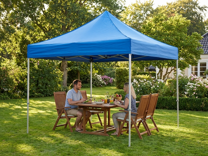 Pop up gazebo 3x3 m in blue with aluminium frame for outdoor events