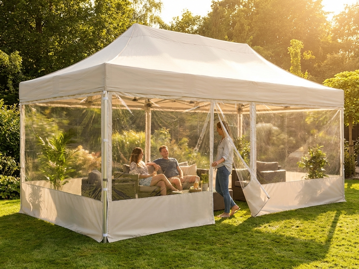 Clear PVC sidewall kit for 3x6m gazebo, ideal for outdoor events - view 3