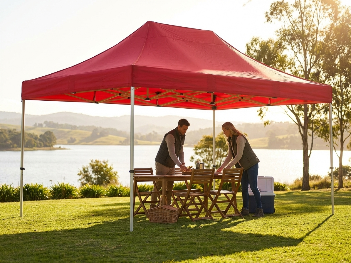 Red pop up gazebo 4x6 m with aluminium frame for outdoor events - view 3
