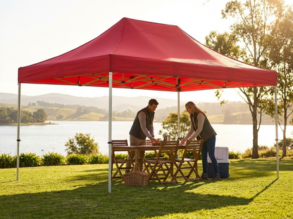 Red pop up gazebo 4x6 m with aluminium frame for outdoor events - view 3