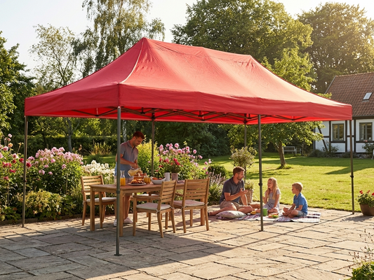 Red gazebo roof cover 4x8 m for outdoor events