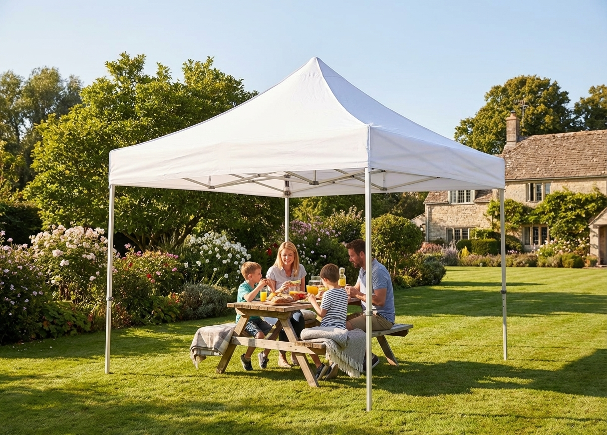 Pop Up Gazebo 3x3 m White with Aluminium Frame
