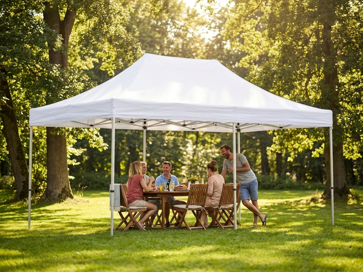 White pop-up gazebo with aluminium frame for outdoor events - view 3