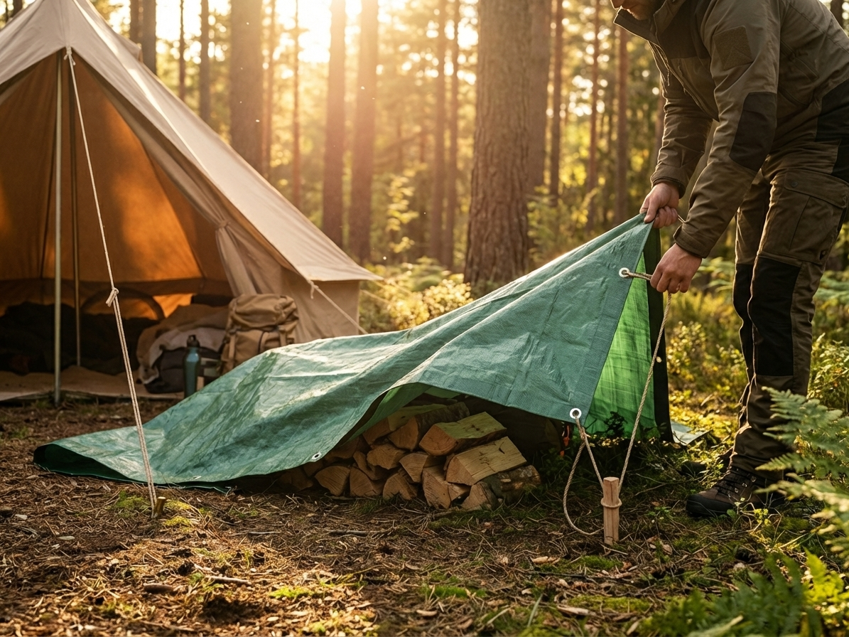 Green Tarpaulin 3x4 m for outdoor use