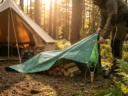 Green Tarpaulin 3x4 m for outdoor use