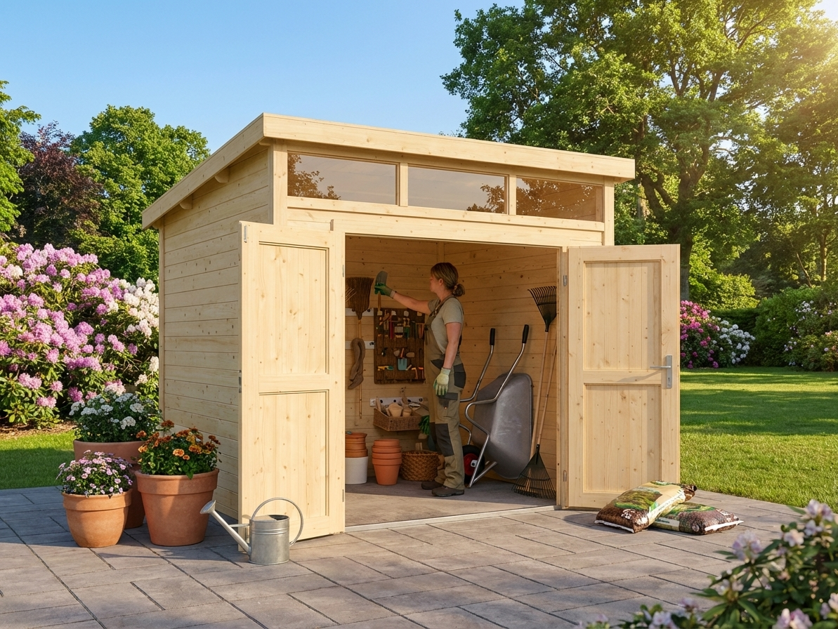 Wooden garden shed made from Nordic Spruce, 2.5x2.5m, natural finish - view 3