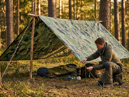 Camouflage tarpaulin for outdoor use, polyethylene material - view 3