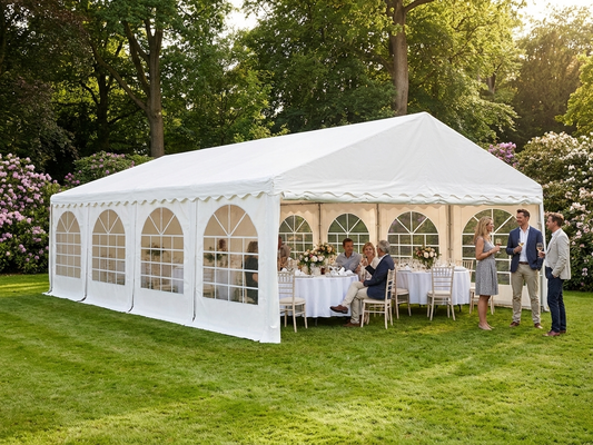White marquee tent for outdoor events, 5x10 m size - product detail