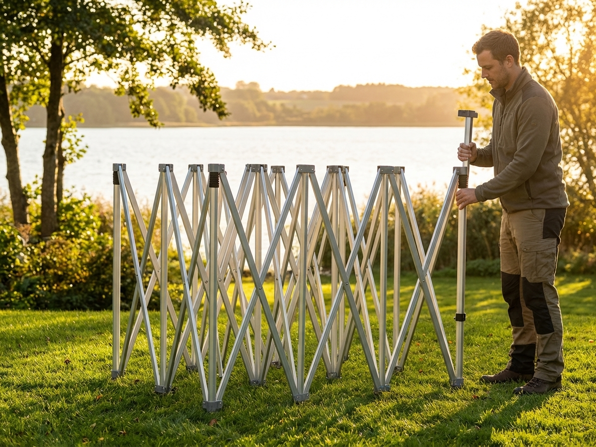 Adjustable aluminium gazebo frame in silver, 3x3m size - view 3