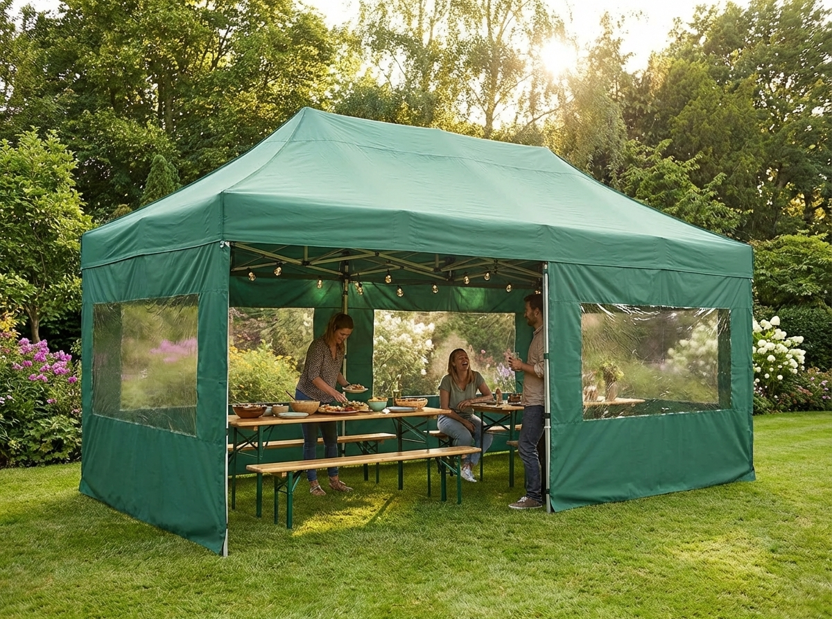 Green pop up gazebo 4x8 meters for outdoor events - view 3