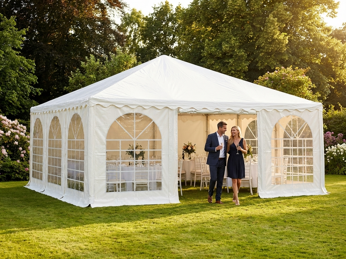 White PVC Pagoda Marquee 7x7 m for event use