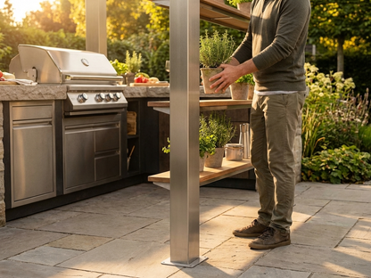 Galvanised steel pillar 1140 mm silver for industrial use
