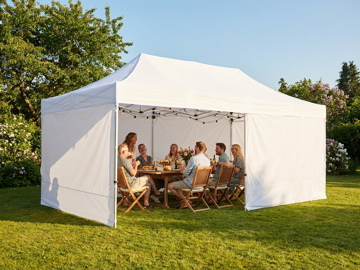 Pop Up Gazebo 4x8m White with Aluminium Frame - product detail