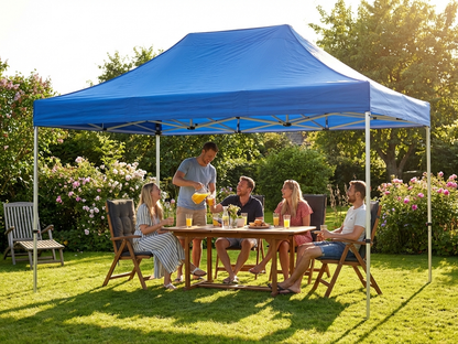 Pop up gazebo 3x4.5 m blue with steel frame for outdoor events