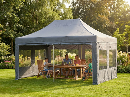 Grey pop-up gazebo with aluminium frame, perfect for outdoor events - view 3