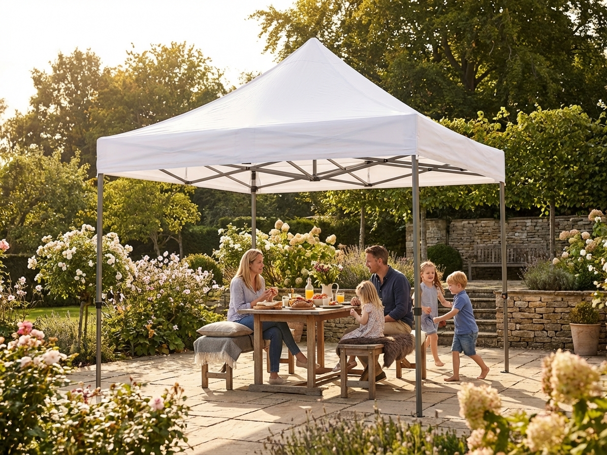 Pop Up Gazebo 3x3 m White with Steel Frame