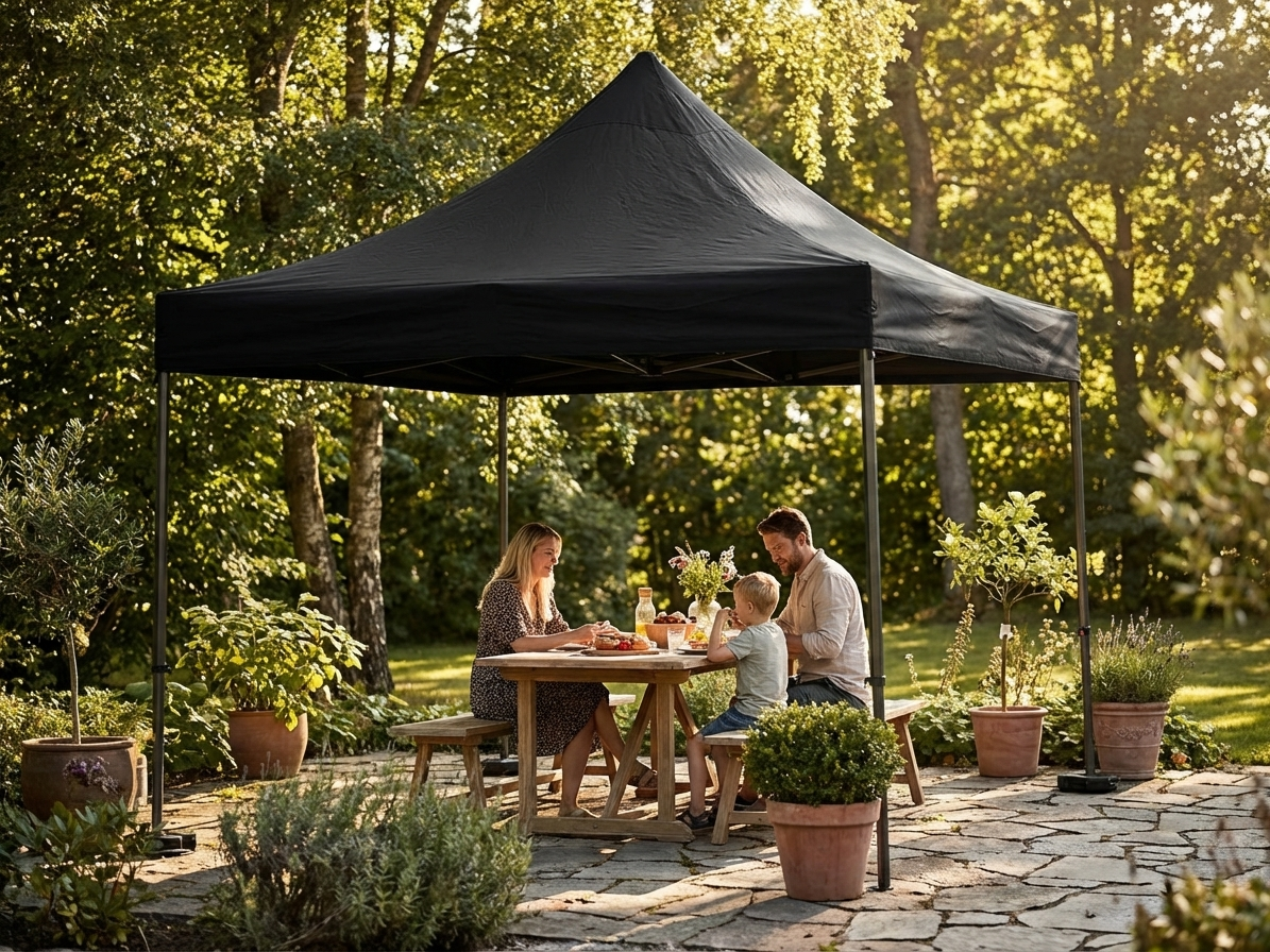 Black gazebo roof cover, 2.5x5 metres, outdoor use