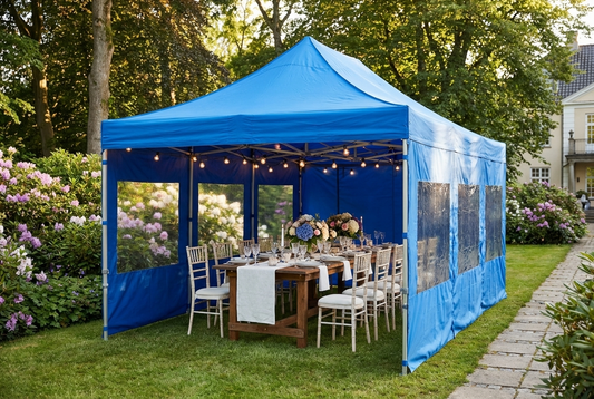 Blue pop-up gazebo 4x6m with aluminium frame for outdoor events - product detail