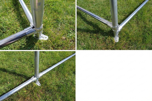 Ground bar frame for 4x6 m marquee with galvanised steel