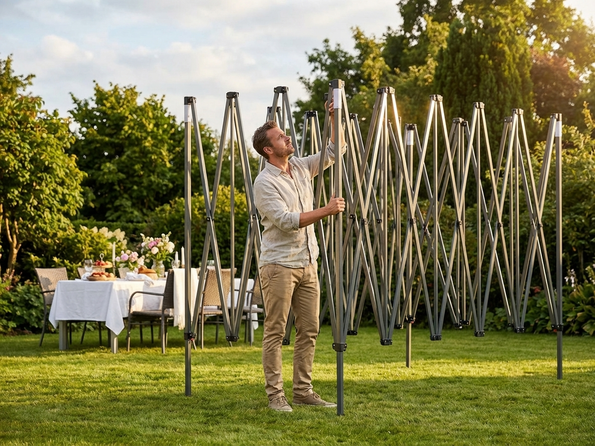 Steel frame gazebo 4x8 m grey outdoor event shelter - product detail