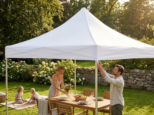 White gazebo roof cover, 3x6m, for outdoor use