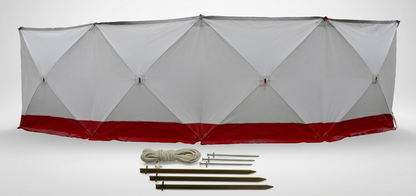 Safety screen in white and red, 7.2x1.8m for industrial use - product detail